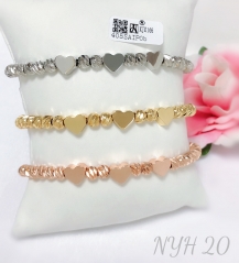 Bracelet Beads Gold Silver Rose Gold Set