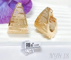 Earrings gold irregular hollow