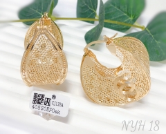 Earrings gold irregular hollow