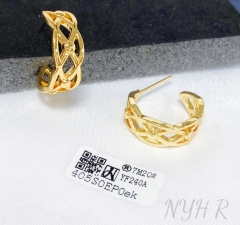 Earrings gold irregular hollow