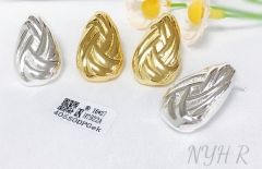 Earrings Gold Silver Polished