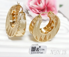 Earrings gold irregular hollow