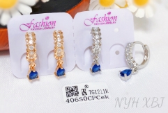 Earrings Gold/Silver Artificial Gemstones