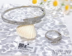 Bracelet Ring Set Silver