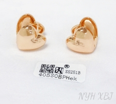 Earrings Gold Polished Heart Shape