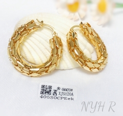 Glossy C style bright gold/silver color earring