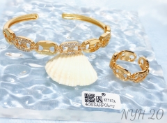 Bracelet Ring Set Gold