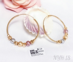 Earrings Gold Beaded