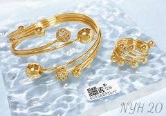 Bracelet Ring Set Gold