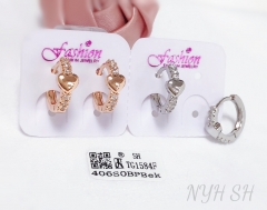 Earrings Gold Silver Polished Heart Shape