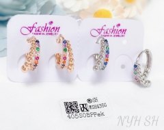 Earrings Gold/Silver Beads   Irregular  Colored Diamonds