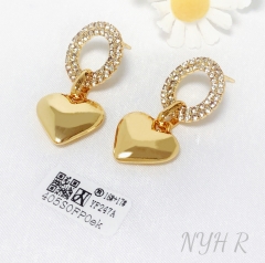 Earrings Gold Heart Polished