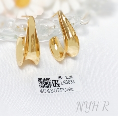 Earrings Gold Polished Irregular