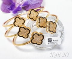 Bracelet Gold Four Leaf Clover Set