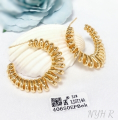 Earrings Gold/Silver Polished Irregular Hollow