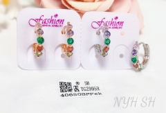 Earrings Gold Silver Artificial Gemstones Colored Diamonds