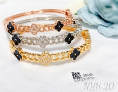 Bracelet Gold/Silver/Rose Gold Set Four-Leaf Clover