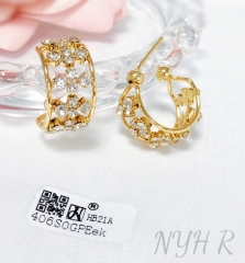 Earrings Gold Hollow Irregular