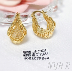 Earrings gold irregular hollow