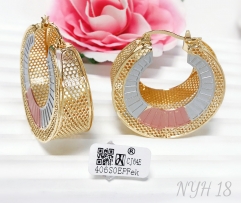 Earrings Gold Colorblock Hollow