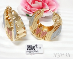 Earrings Gold Colorblock Hollow