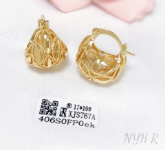 Earrings Gold Polished Hollow