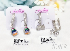 Earrings Artificial Gemstones Silver