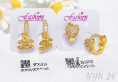 Earrings Gold Artificial Gemstones