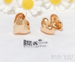 Earrings Gold Polished Heart Shape