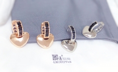 Earrings Gold/Silver Polished Heart Shape