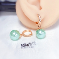 Earrings Gold Pearl Polished