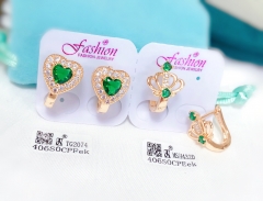 Earrings Gold Artificial Gemstones