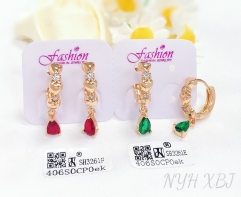 Earrings Gold Artificial Gemstones