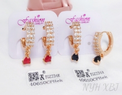 Earrings Gold Artificial Gemstones