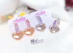 Earrings Gold/Silver Polished Heart Shape