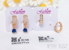 Earrings Gold Polished Artificial Gemstones