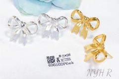 Earrings Silver/Gold Polished Bow