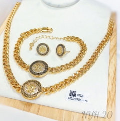 Jewelry set gold/silver polished