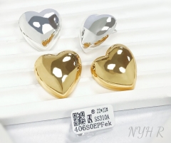 Earrings Gold/Silver Polished Heart Shape