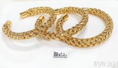 Bracelet Set Gold Polished Hollow