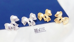 Earrings Gold/Silver Polished Bow