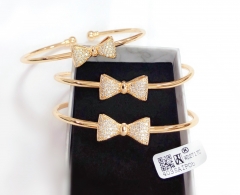 Bracelet Set Polished Artificial Gem Bow