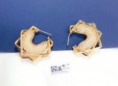 Earrings Gold Polished Irregular