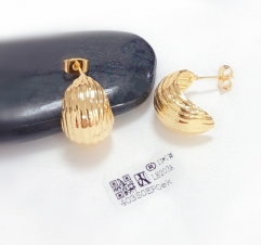 Earrings Gold Polished