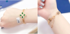 Bracelet Gold Artificial Gemstones