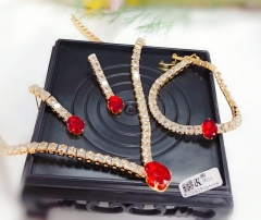 Jewelry Set Gold/Silver Artificial Gemstones