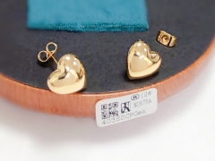 Earrings Gold Heart Polished