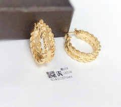 Earrings Gold Polished Irregular