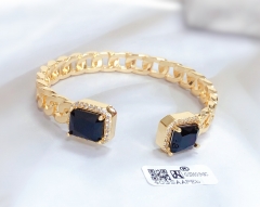 Bracelet Gold Polished Artificial Gemstones