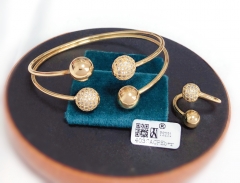 Bracelet Ring Set Gold Polished